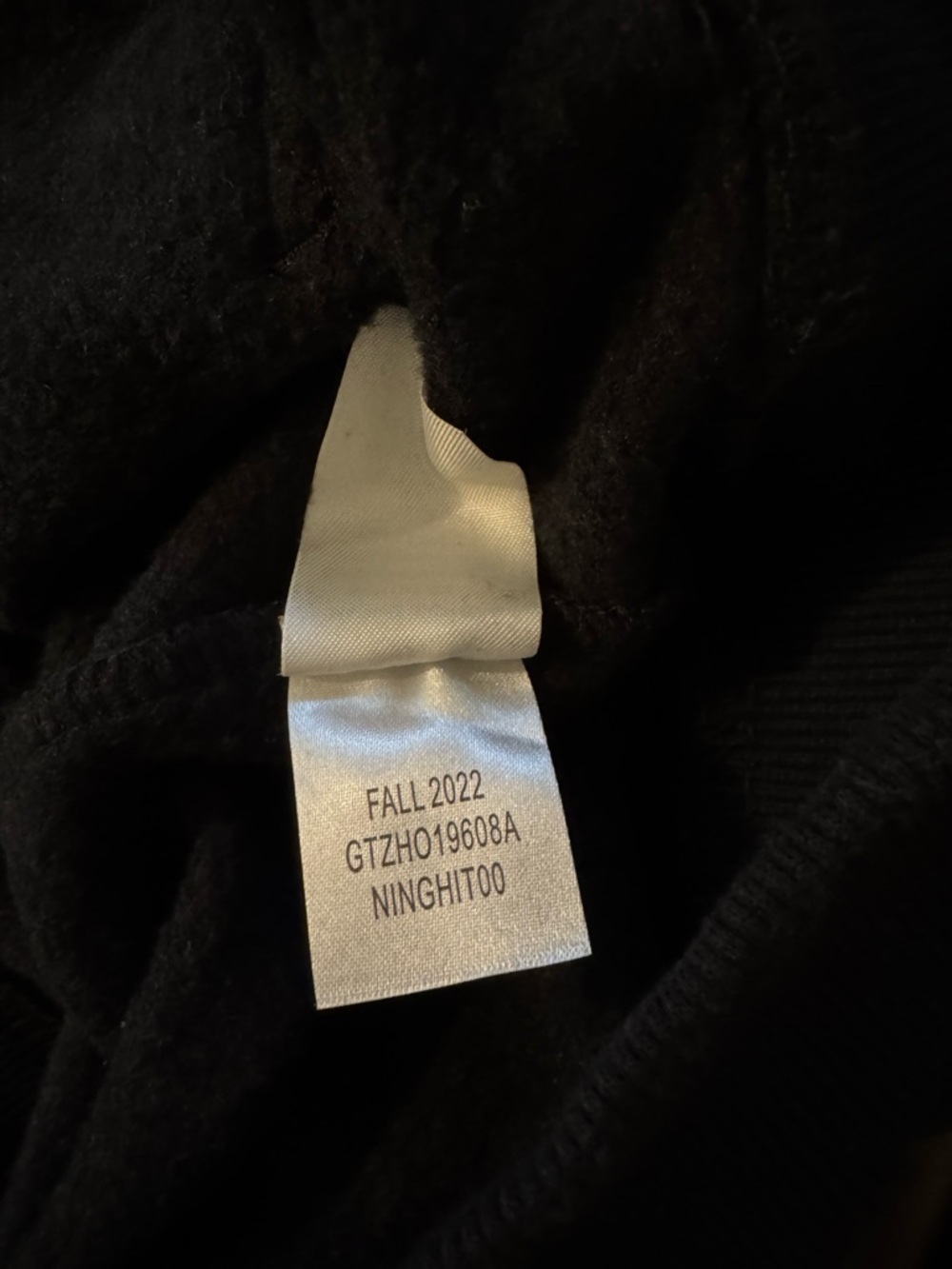 Classic Black Hoodie with Blue Embroidered Design - Picture 7 of 12